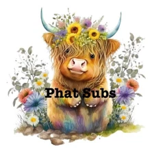 Sublimation Print Highland Cow Colorful Ready to Press Heat Transfer