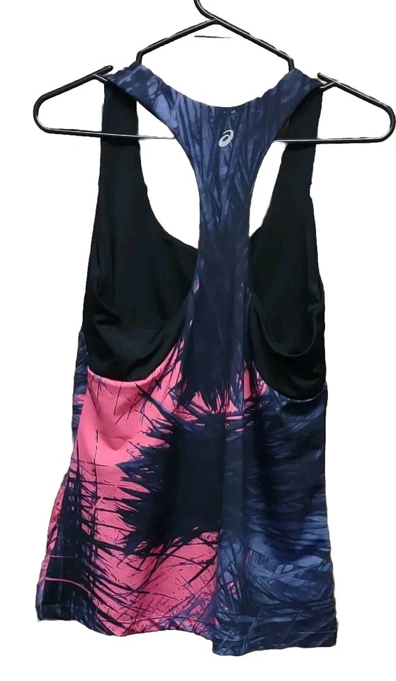 Camiseta sin mangas Asics para mujer multicolor atlética espalda deportiva negra rosa púrpura talla L Foto 2 de 3