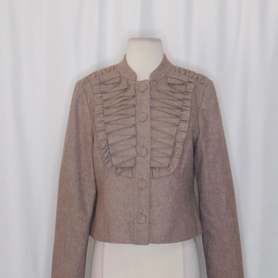 Chaqueta Blazer de Lana Plisada Anthropologie TABITHA Plisada Como quieras Talla 8 Foto 3 de 4