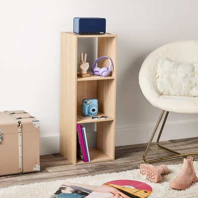 Mainstays 11'' 3-Cube Storage Organizer, Spring Pine 11.73 x 12.09 x 35.39 Inches