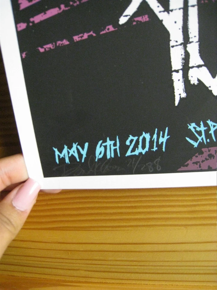 Queens Of The Stone Age Poster S/N Signed Numbered St Paul 2014 - Image 2 of 2