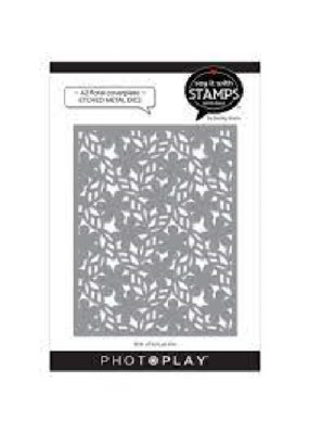 Photoplay  Metal Cutting Dies SAY IT WITH STAMPS - FLORAL COVER PLATE