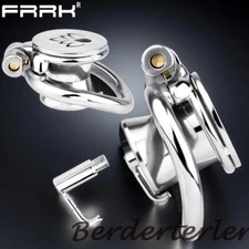 FRRK 4mm PA Lock Inverted Male Chastity Cage Device Stainless Steel CBT Device