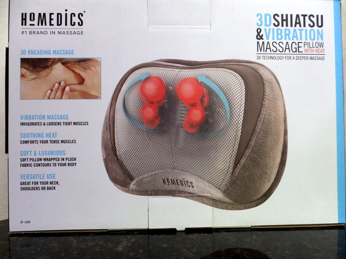 HoMedics 3D Shiatsu and Vibration Massage Pillow Heated Back and Neck