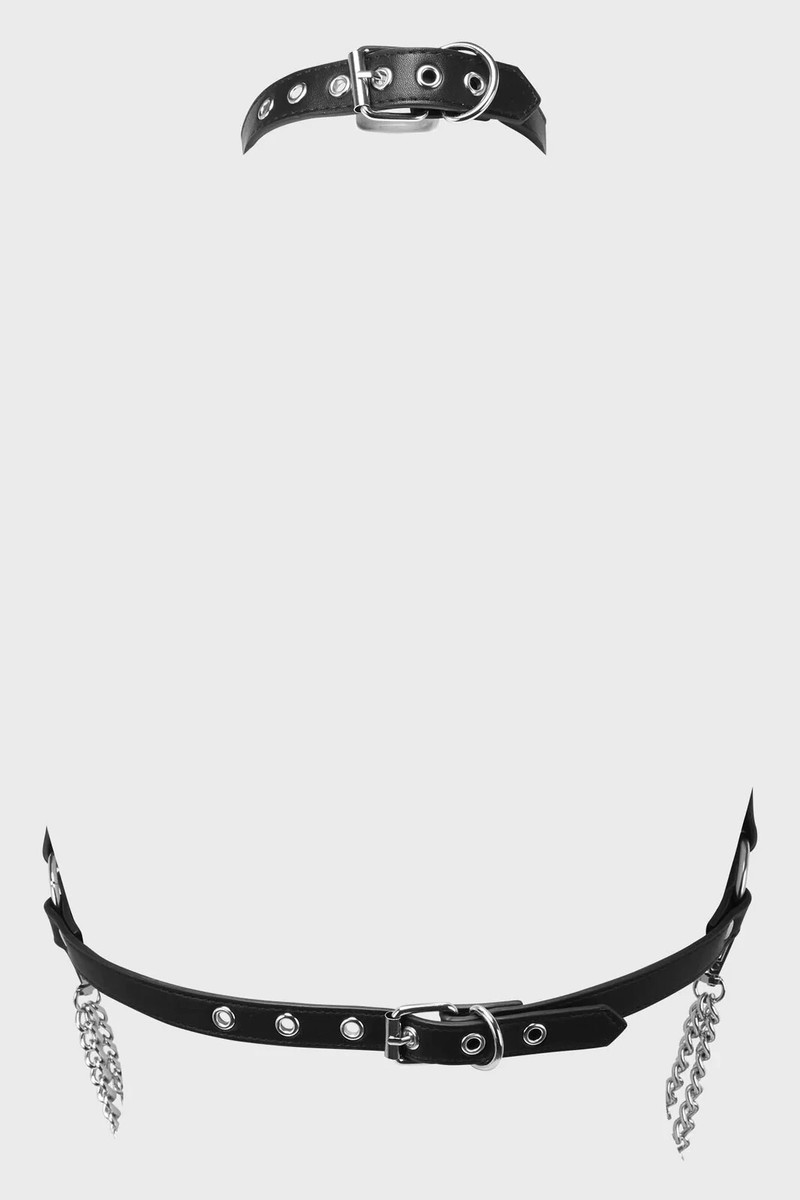 Killstar On A Leash Harness Gothic Metal Chain Grunge Punk O