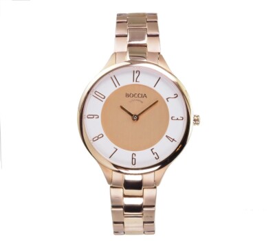 Boccia Unisex Uhr  3240-06  Titan rosegoldfarben    38  mm  Neu - 30 % günstiger