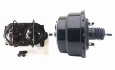 8" Dual Universal Power Brake Booster +Bail Top Master Cylinder Chevy Ford BLACK