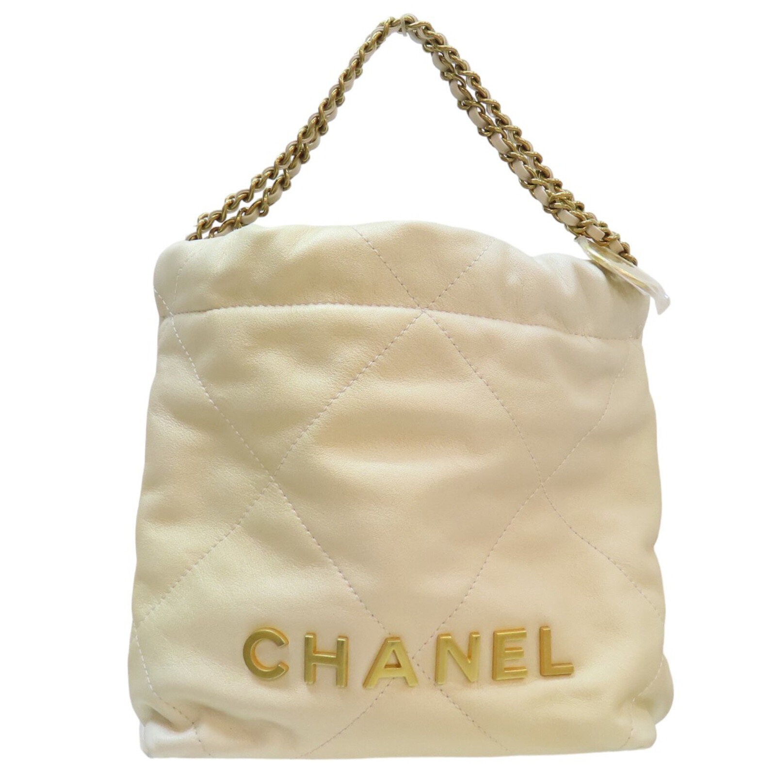 Chanel 22 Bag in Champagne Lambskin Leather with Chain Strap
