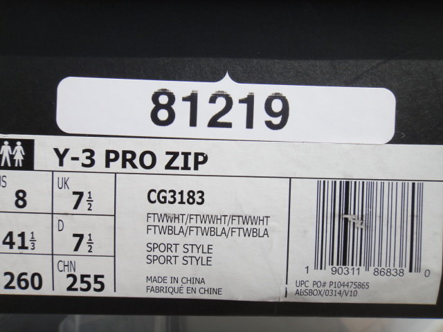 Adidas x Yohji Yamamoto, Y-3 PRO ZIP, LEATHER CG3183 Mns US Adidas x Yohji Yamamoto, Y-3 PRO ZIP, LEATHER CG3183 Mns US