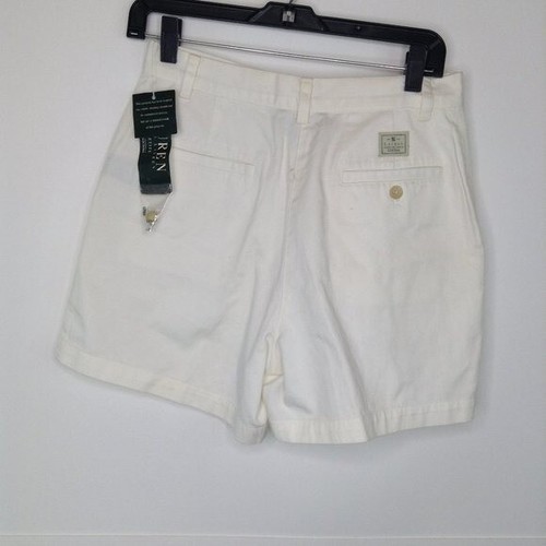 Pantaloncini donna Lauren Ralph Laure taglia 8 Petite 8P bianchi tasca chiusura zip bottoni - Foto 3 di 6