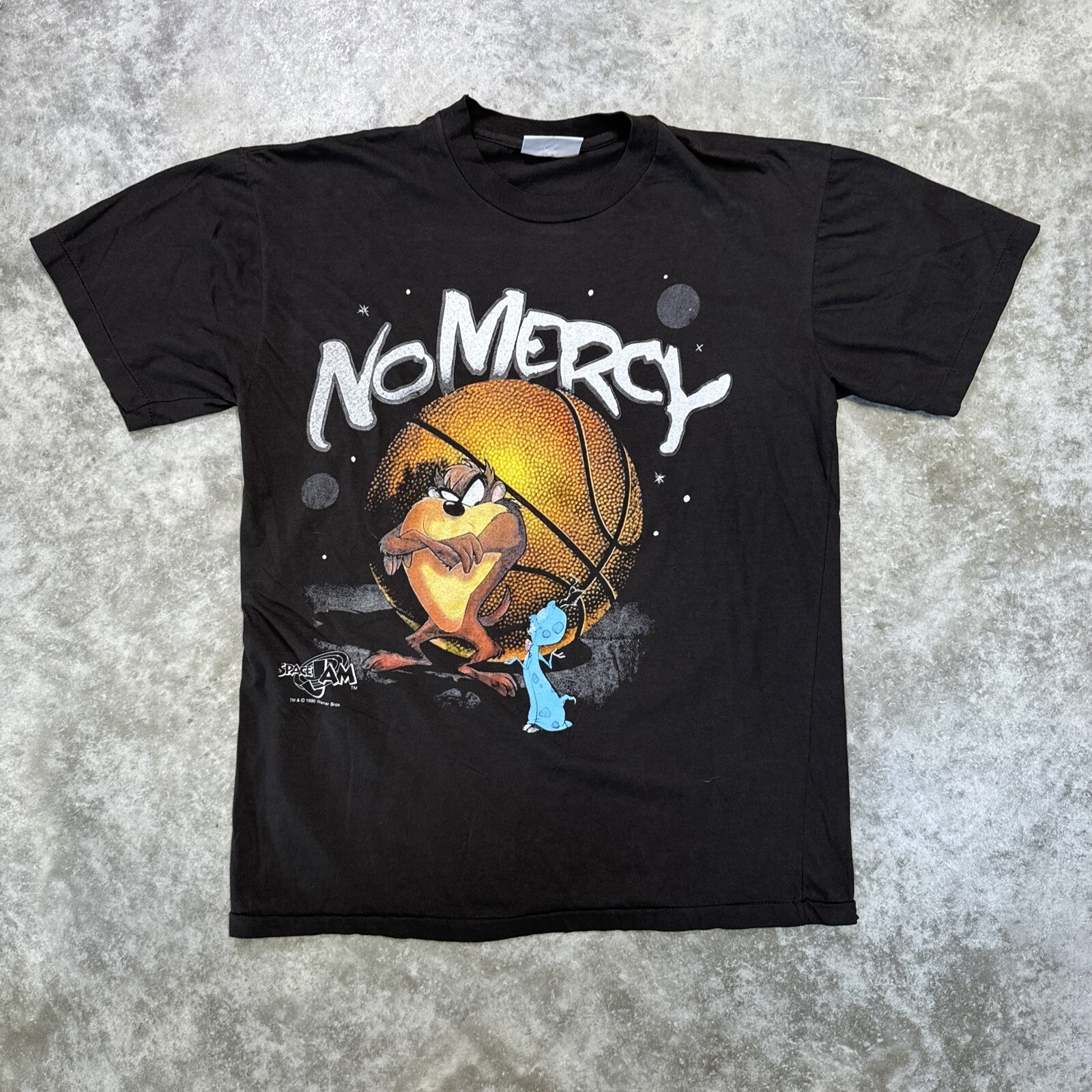 Looney Tunes Space Jam vintage AOP cartoon single stitch mens t-shirt size Large