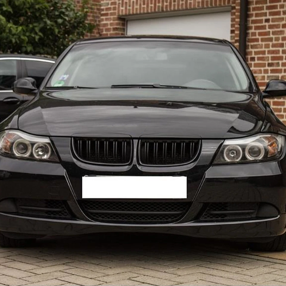 Gloss Black Front Kidney Grille For 2005-08 BMW 3-Series E90 E91 325i 328i 335i - Image 2 of 4