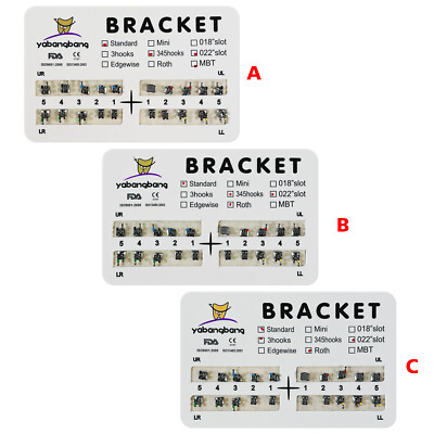 Dental Orthodontic Metal Brackets Braces Standard Roth/MBT 022 Hooks 3-4-5 ns