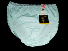 NOS Vtg 80s 90s Warner Cotton Hi Cut Brief Sz 8 Granny Panty 55118 Aqua