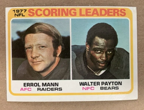 Walter Payton, 1978 Topps #334 NFL Scoring Leaders, Chicago Bears, HOF