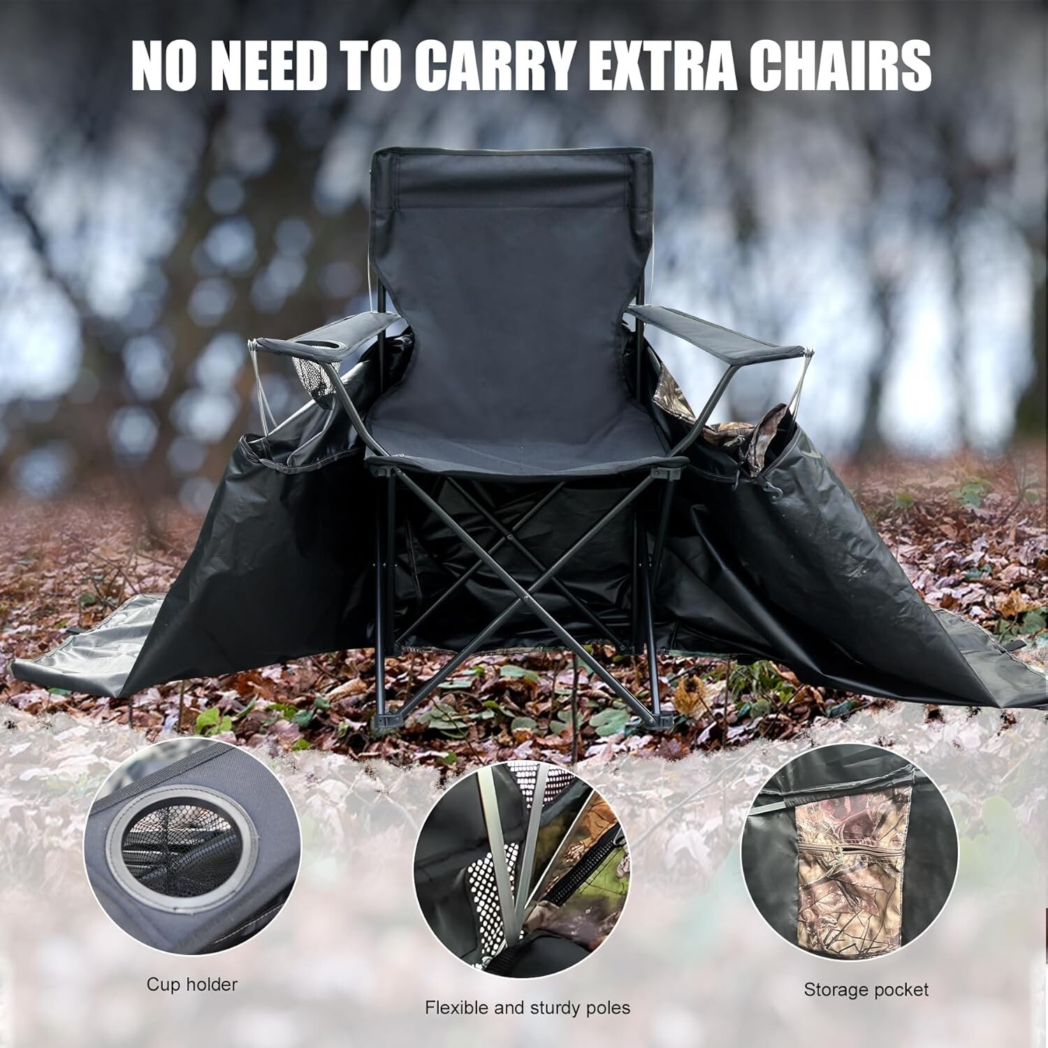 Hunting Blind Chair Blind, See through Ground Blind for Deer