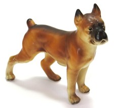 Boxer Dog Vintage Ceramic Figurine, About 4", Victoria Ceramics, Made in Japan