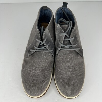 Steve Madden Mens P-Bardos Gray Leather Canvas LaceUp Size  display picture 1