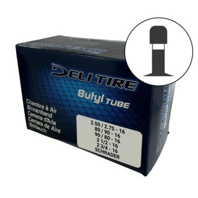 DELITIRE chambre à air 2 1/2 3/4 x 16 - cyclomoteur peugeot mbk motobecane valve standard