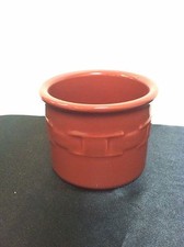 Vintage Longaberger Woven Traditions Burgandy Canister-Made In USA-Red-Buckle