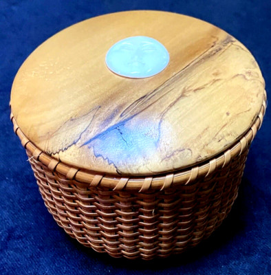 Nantucket Style Woven Basket Box with Unique Lid #310