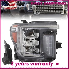 Full LED Headlight Passenger For 2020-2023 GMC Sierra 2500 3500 HD W/ Module