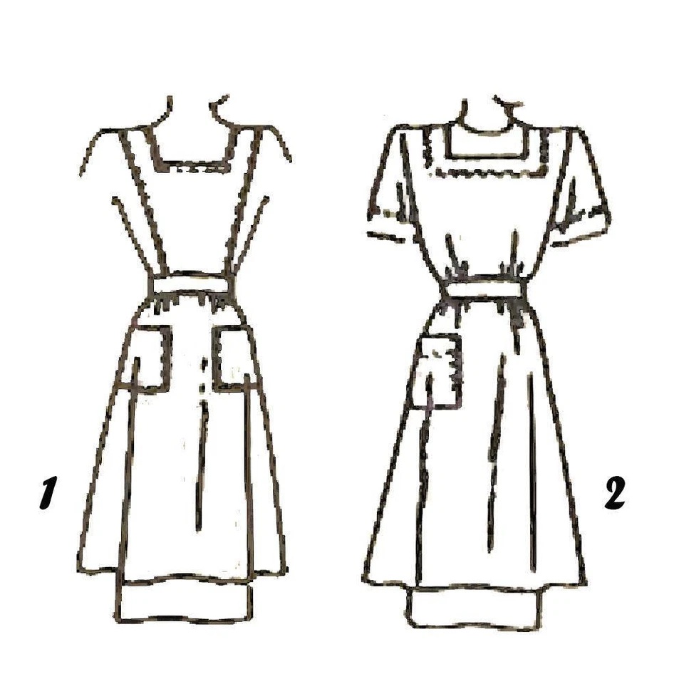 40's Sewing Pattern American Red Cross Nurse Pinafore Apron - Bust=36” (91cm) - Image 2 of 3