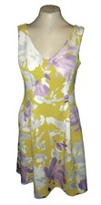 New Dress Donna Ricco Shift Box-Pleats Flared Floral Lined DR51125 10