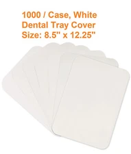 1000 Tidi Dental Tray Covers Size 8.5" x 12.25", for Ritter (B) tray cover WHITE