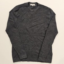 Nigel Hall Mens Jumper Large 100% Merino Wool Charcoal Grey Textured Bubble Knit