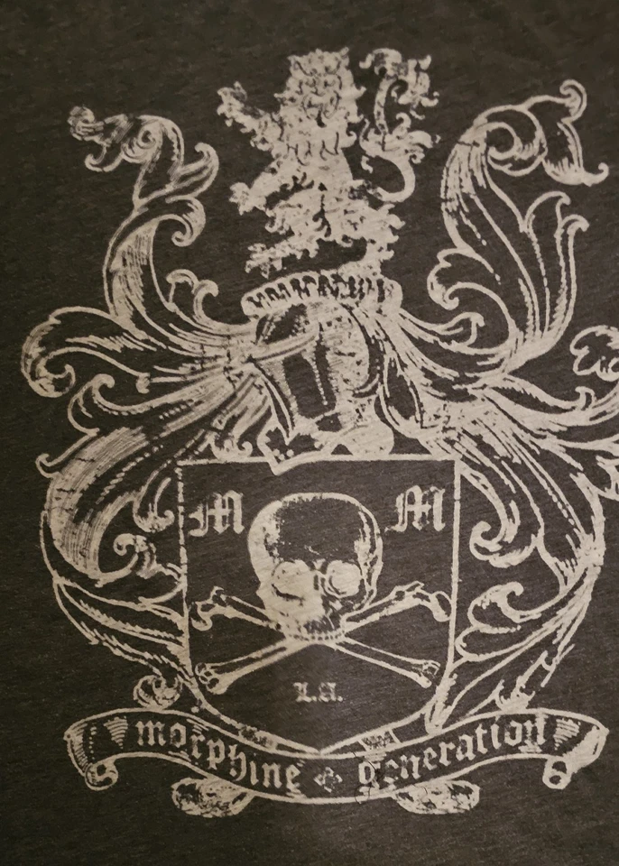 Camiseta Vintage Morphine Generation Skull Y2K XL Cinza - Imagem 3 de 4