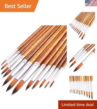Watercolor Paint Brushes 12Pcs Round for Watercolor, Acrylic  Gouache