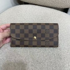 Louis Vuitton LV Emilie Wallet Damier Ebene Brown Regular Canvas Wallet