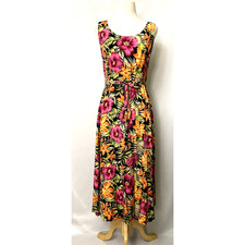 Campagnie Internationale Express Women Hawaiian Dress Size 5/6 Floral Maxi