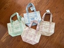 Trader Joe's Mini Pastel Striped Canvas Tote Bag Set of 4 NWT 2026 Spring Mini
