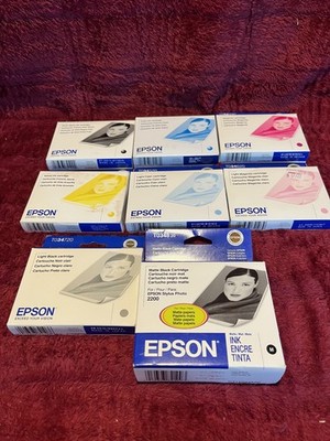 Full Set Genuine Epson Stylus 2200 Ink T0341 T0344 T0345 T0346 T0347 EXPIRED