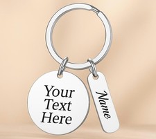 Custom Engraved Keychain   Personalized Stainless Steel Tag   Pet ID, Name Tag
