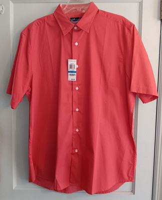 JOHN ASHFORD ESSENTIALS S/S BUTTON FRONT SHIRT PALE MULBERRY SIZE XL NWT MACYS