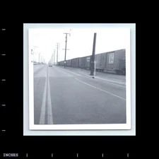 Old Vintage Photo STREET SCENE SOUTHERN PACIFIC RAILROAD BOXCARS TRAIN CARS