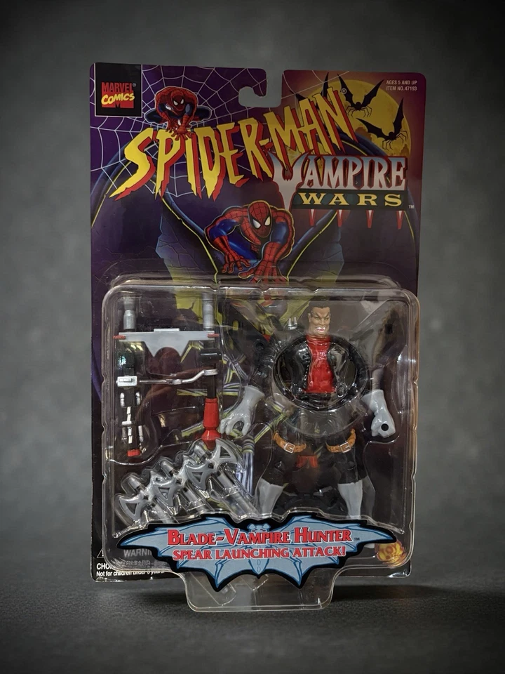 Figura de acción sellada Toy Biz Spider-Man Vampire Wars Blade Vampire Hunter 1996 Foto 2 de 4