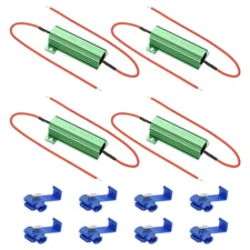 50W 100 Ohm Aluminum Shell Resistor, 4Pcs Housing Resistor with Clips, Green