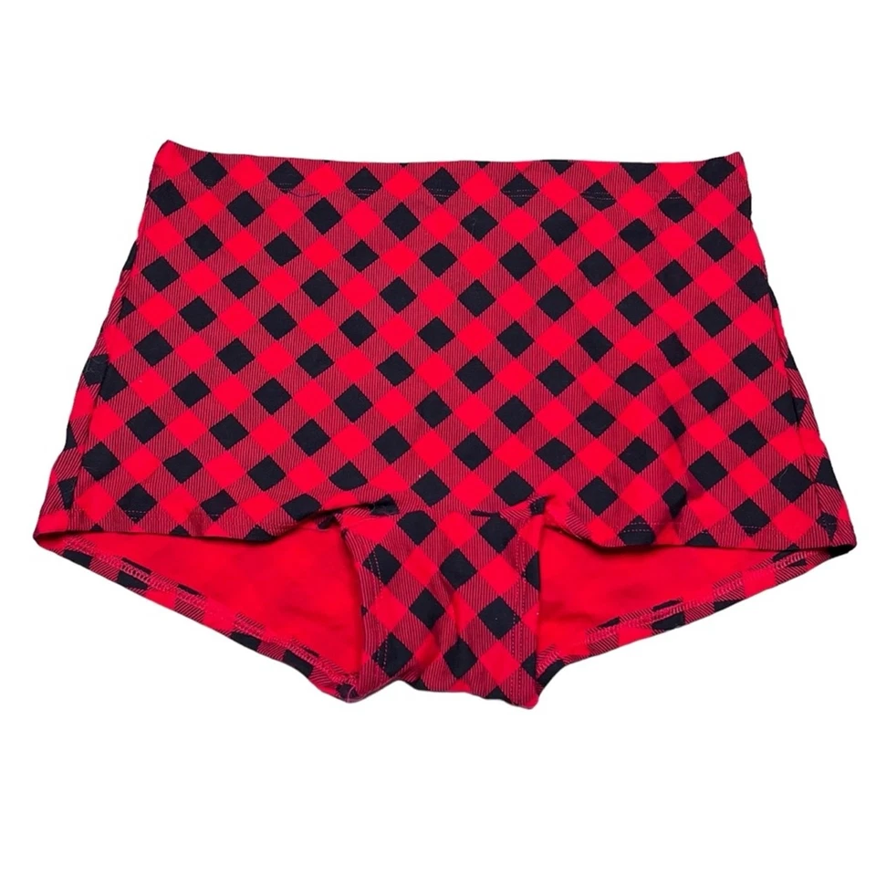 Victoria’s Secret ROSA Here For The Presents Boyshort Rojo Pimienta Cuadros Mediano Foto 2 de 3