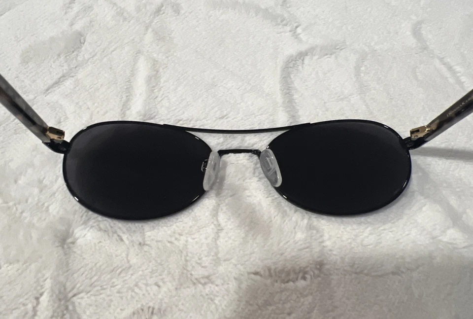 Donna Karan Sunglasses NEW DO300S 001 51-19 135 Black Metal Frame Brown Tortoise - Image 3 of 4