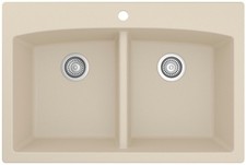 Karran USA QT-710 Drop-in Quartz/Granite 33" 1-Hole 50/50 Double