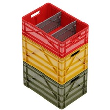 Crate Basic Pack - 2 Full-Size 1 Half-Size Heavy Duty Stackable Storage Bin...