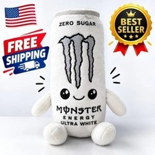 Monster Energy Drink Plush Toy White Zero Sugar Can Soft Stuffed Doll Decor Gift