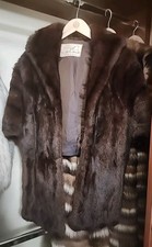 Vintage Brown Mink Fur Stole Capelet Silver Fine Furs Toledo Real Fur Wrap