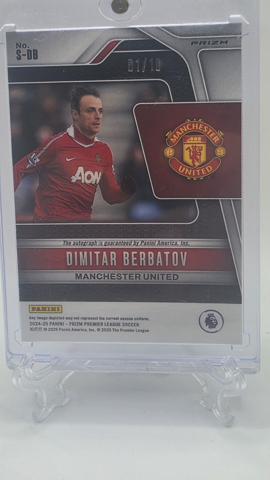Panini Prizm 2024-25 Premier League Signatures Auto Berbatov Man Utd S-DB /10 view 2