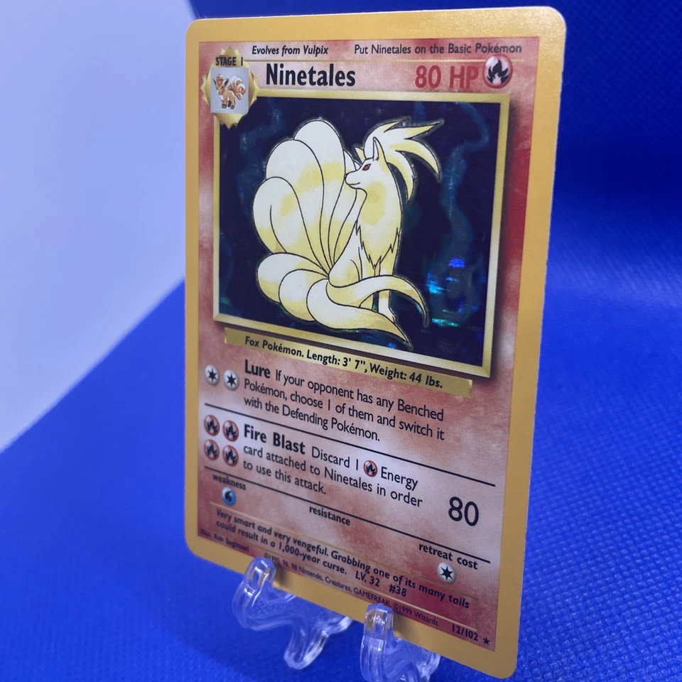 Ninetales - 12/102 - Pokemon Base Set Unlimited Holo Rare Card WOTC NM - Image 3 of 4