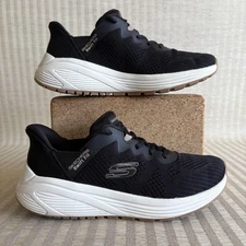 Skechers Hands Free Swift Fit Shoes Womens Size 6.5 Black Mesh Comfort Sneakers